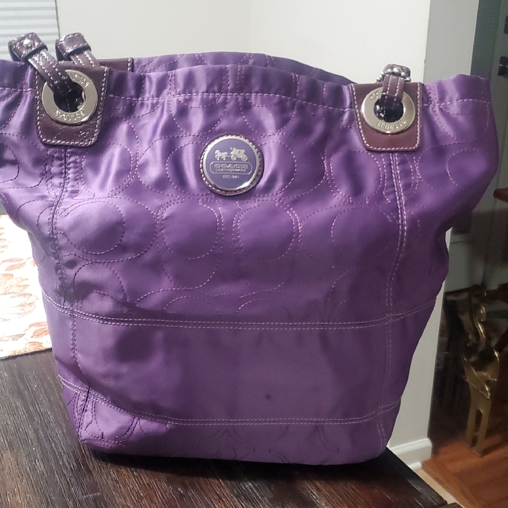 Coach Purple Tote Bag